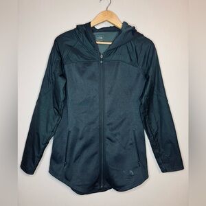 The North Face Women's Hooded Hybrid Jacket Size M Dark Teal Full Zip Fleece